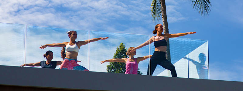 Yoga on the deck At New Leaf Wellness Weight loss Resort Thailand