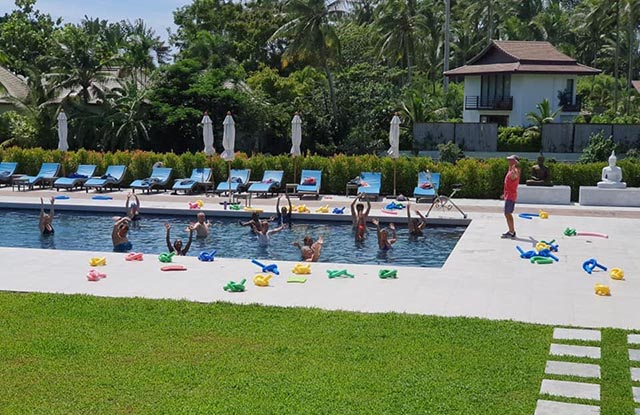 Fitness Swimming At New Leaf Wellnes Resort Thailand
