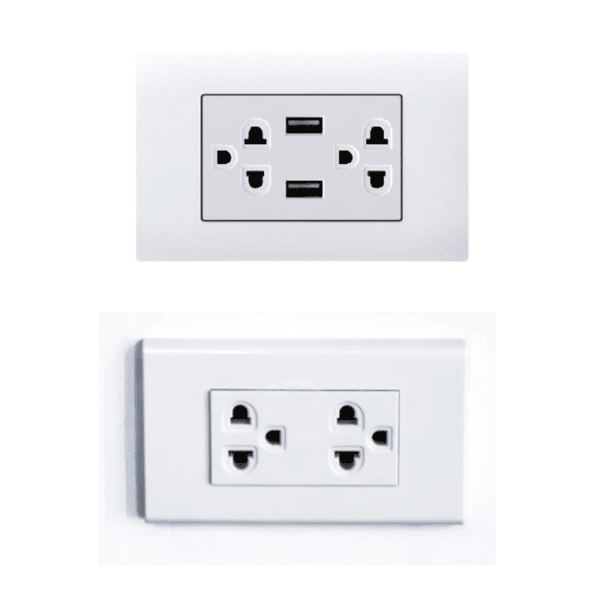 Common wall and usb sockets at New Leaf Wellness Resort